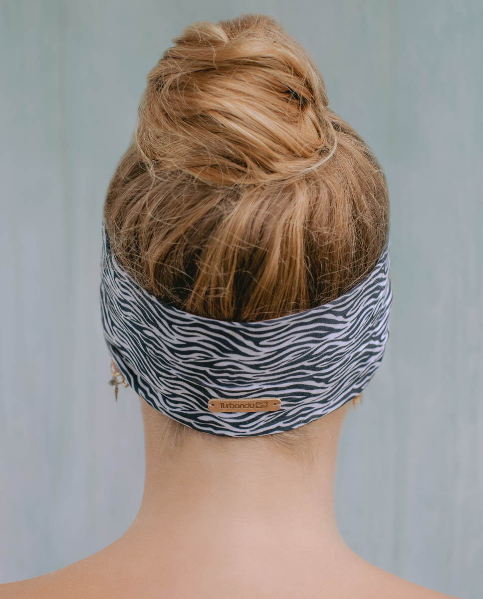 turbante lolita zebra turbandu diadema cinta de pelo turbantes mujer accesorios de moda algodón organico sostenible